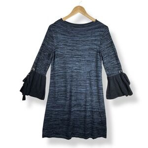 Vivi by Violet Weekend Shift Dress Womens Size Medium Navy Blue Knit Boat Neck